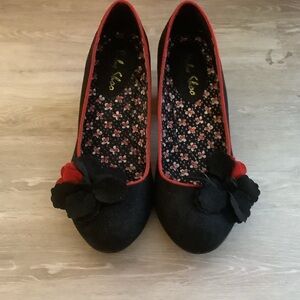 Chic Black and Red Women's Heels
